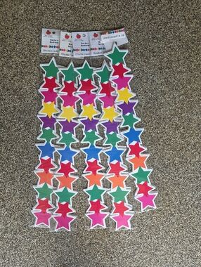 Colorful Star Sticker Strips - Multicolor Classroom Borders 5 Packs